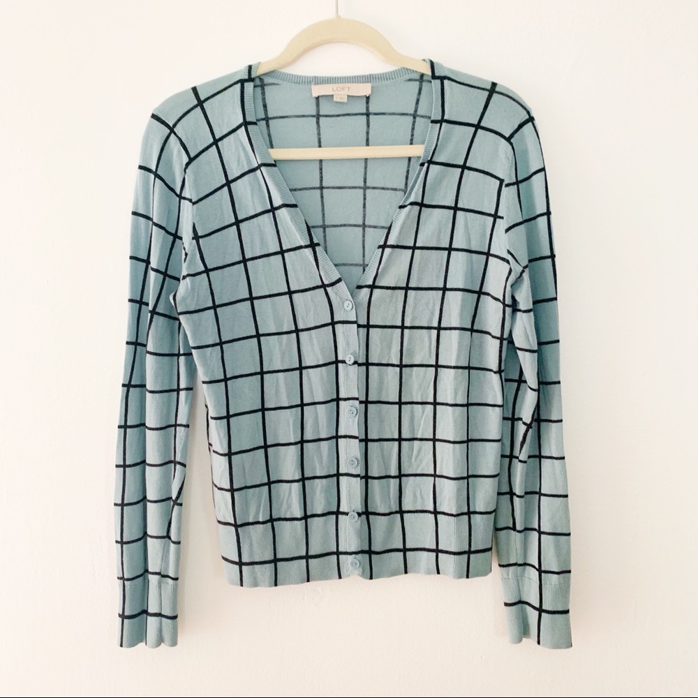 LOFT Grid Cardigan